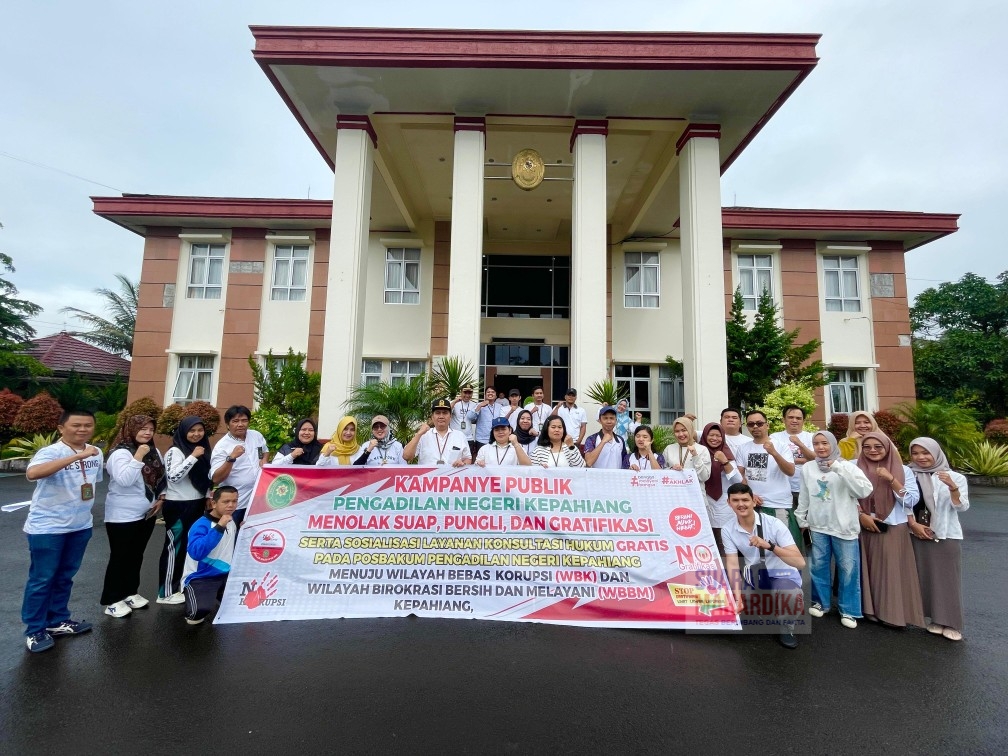 Semangat anti korupsi, seluruh aparatur PN Kepahiang menolak Suap, Pungli, dan Gratifikasi (doc.suaramahardika 2025)