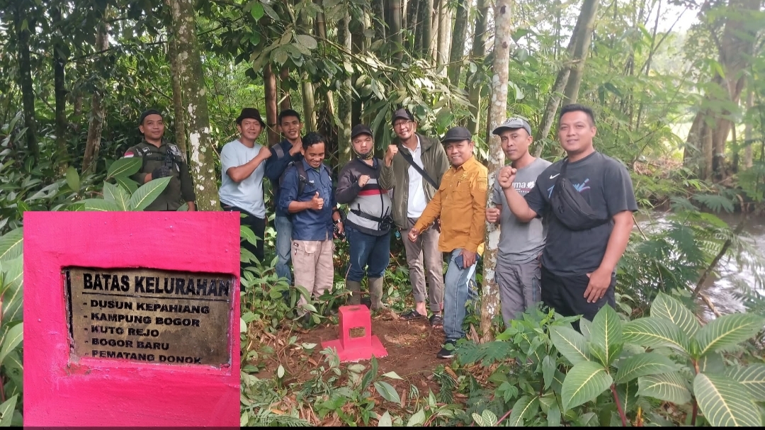 Patok Tapal Batas antara 5 Desa Dan Kelurahan di Kecamatan Kepahiang di Pasang