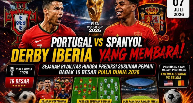 Portugal vs Spanyol, Derby Iberia yang Membara! Sejarah Rivalitas hingga Prediksi Susunan Pemain Babak 16 Besar Piala Dunia 2026