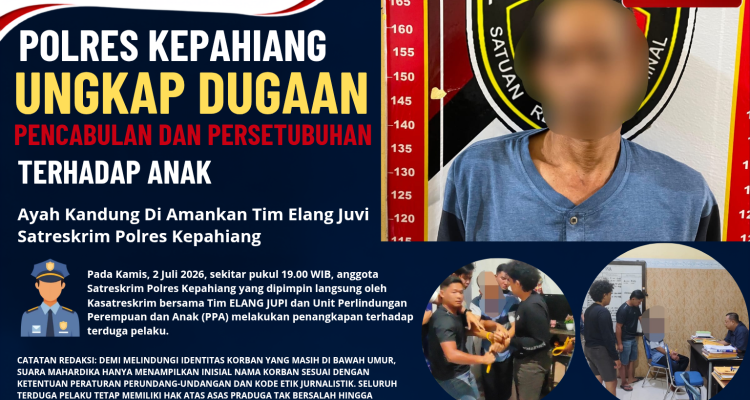 Polres Kepahiang Ungkap Dugaan Pencabulan dan Persetubuhan terhadap Anak di Bawah Umur, Ayah Kandung Diamankan